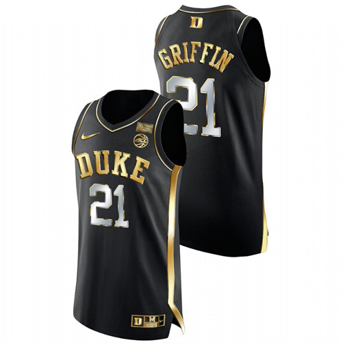 2021-22 Duke Blue Devils AJ Griffin Golden Edition Black Authentic Basketball Jersey Men