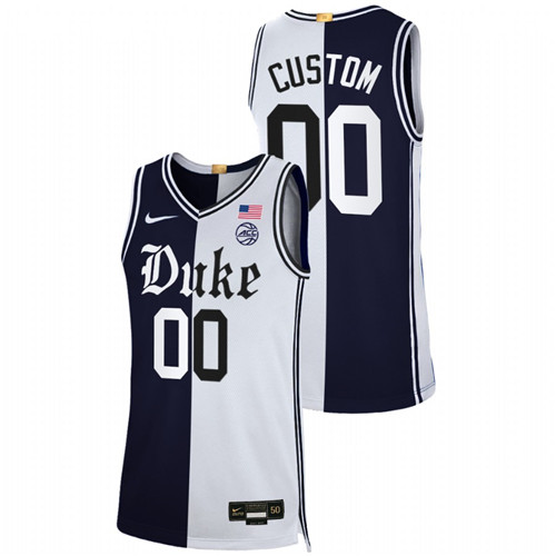 2021-22 Duke Blue Devils Custom Cameron Brotherhood Black White Limited Split Edition Jersey Men