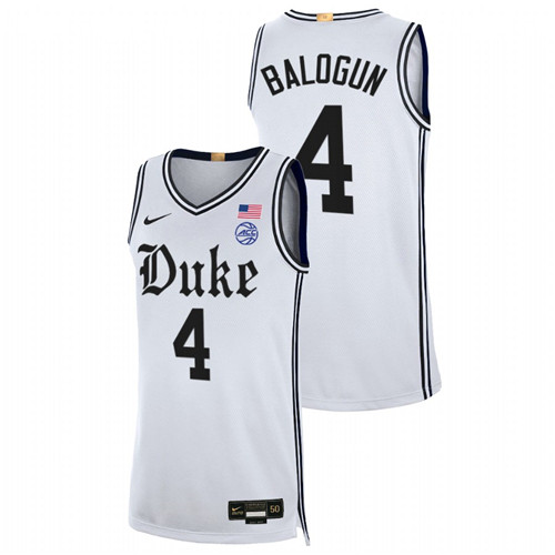 2021-22 Duke Blue Devils Elizabeth Balogun Cameron Brotherhood White Limited Basketball Jersey Men