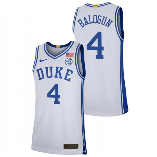 2021-22 Duke Blue Devils Elizabeth Balogun College Basketball White Limited Jersey Men