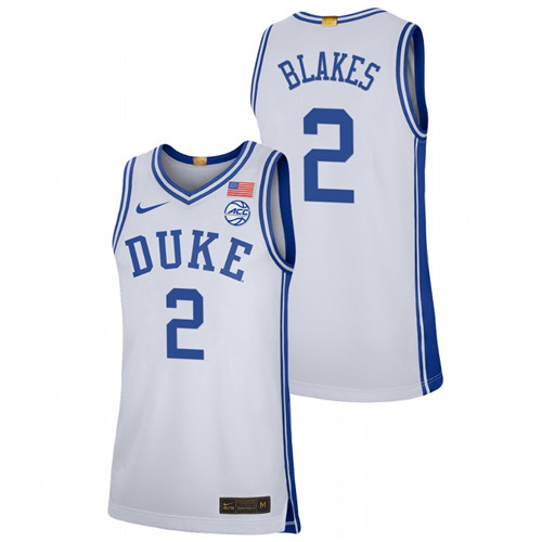 2021-22 Duke Blue Devils Jaylen Blakes College Basketball White Limited Jersey Men