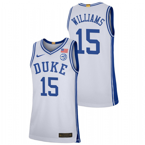 2021-22 Duke Blue Devils Mark Williams College Basketball White Limited Jersey Men