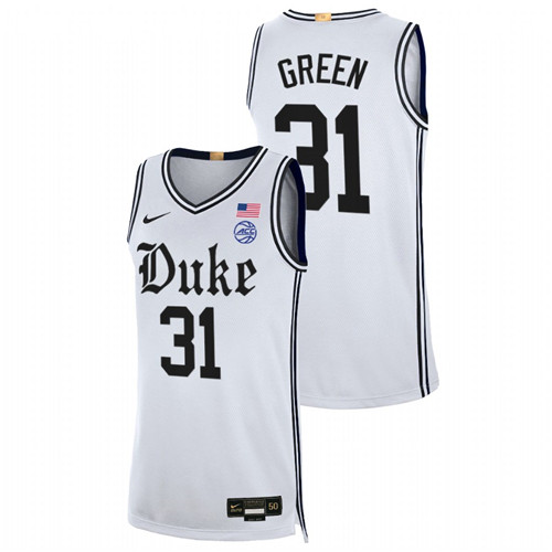 2021-22 Duke Blue Devils Nyah Green Cameron Brotherhood White Limited Basketball Jersey Men