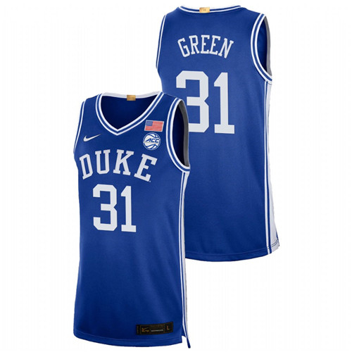 2021-22 Duke Blue Devils Nyah Green College Basketball Royal Limited Jersey Men