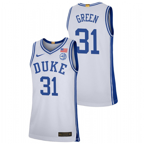 2021-22 Duke Blue Devils Nyah Green College Basketball White Limited Jersey Men