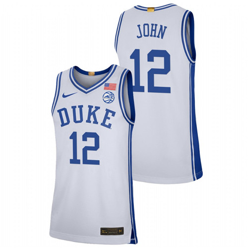 2021-22 Duke Blue Devils Theo John College Basketball White Limited Jersey Men