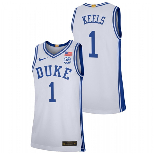 2021-22 Duke Blue Devils Trevor Keels College Basketball White Limited Jersey Men