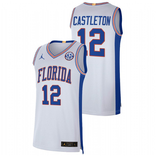 2021-22 Florida Gators Colin Castleton Elite Limited White College Basketball Jersey Men