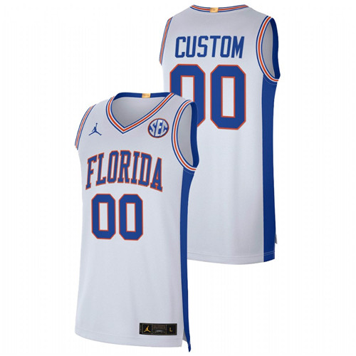2021-22 Florida Gators Custom Elite Limited White College Basketball Jersey Men