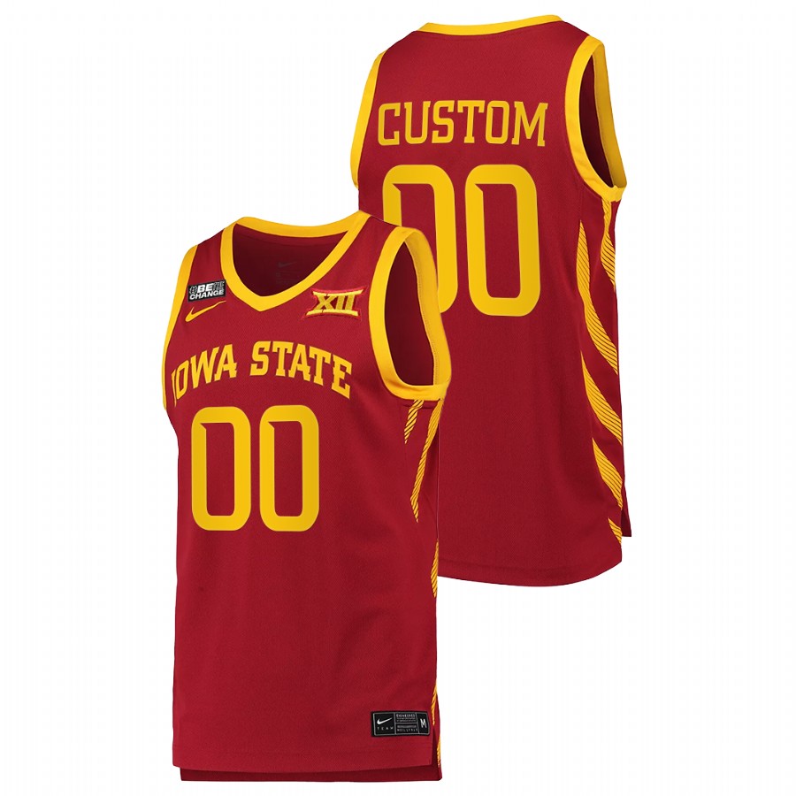 2021-22 Iowa State Cyclones Custom College Basketball Cardinal Replica Jersey Men
