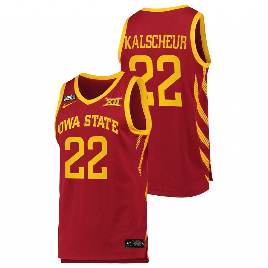 2021-22 Iowa State Cyclones Gabe Kalscheur College Basketball Cardinal Replica Jersey Men