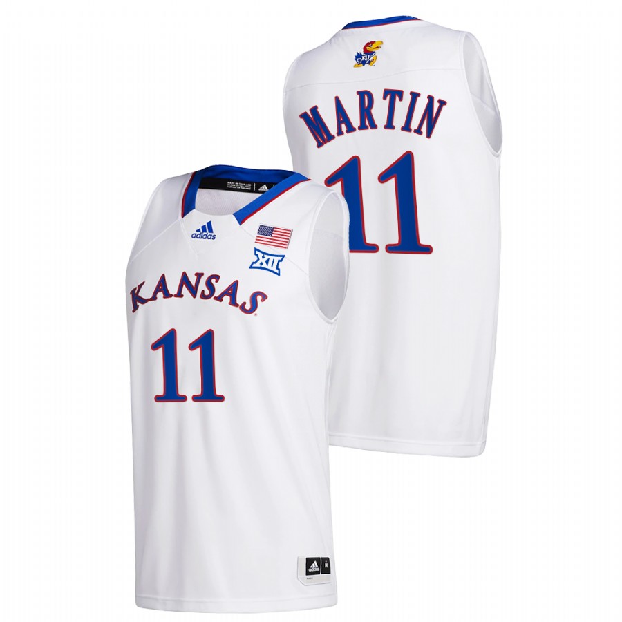2021-22 Kansas Jayhawks Remy Martin College Basketball White Home Jersey Men