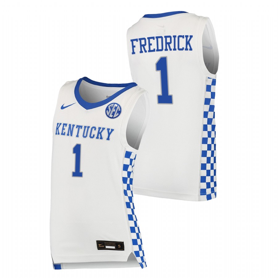 2021-22 Kentucky Wildcats CJ Fredrick College Basketball White Replica Jersey Men