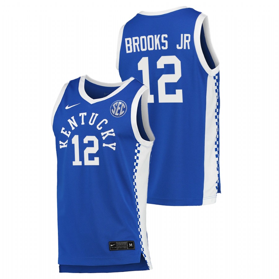 2021-22 Kentucky Wildcats Keion Brooks Jr. College Basketball Royal Replica Jersey Men