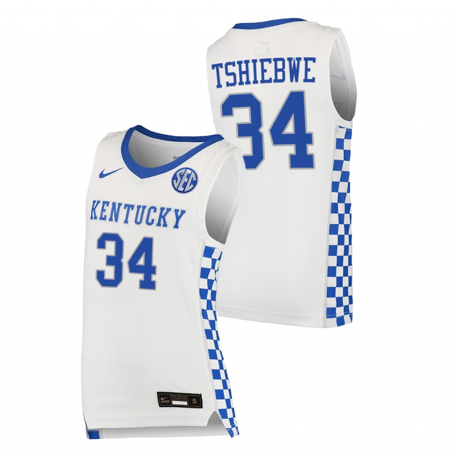 2021-22 Kentucky Wildcats Oscar Tshiebwe College Basketball White Replica Jersey Men