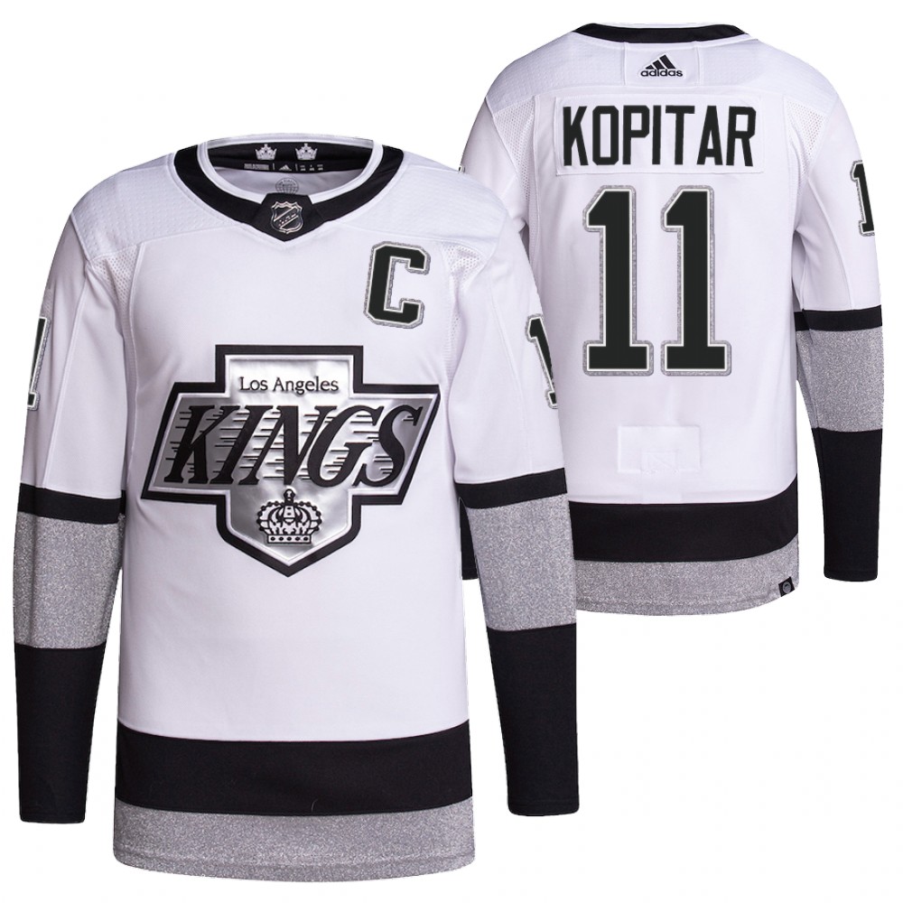 2021-22 Los Angeles Kings Anze Kopitar White Primegreen Authentic Pro Alternate Jersey