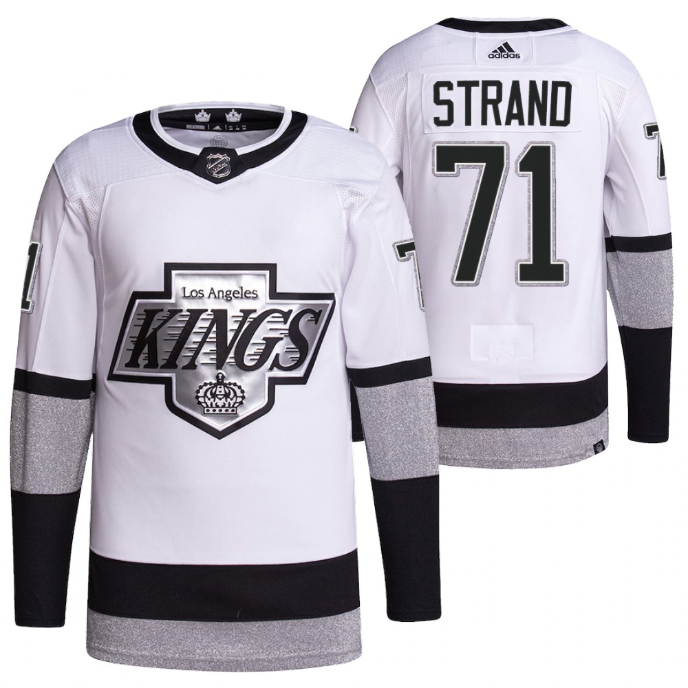 2021-22 Los Angeles Kings Austin Strand White Primegreen Authentic Pro Alternate Jersey