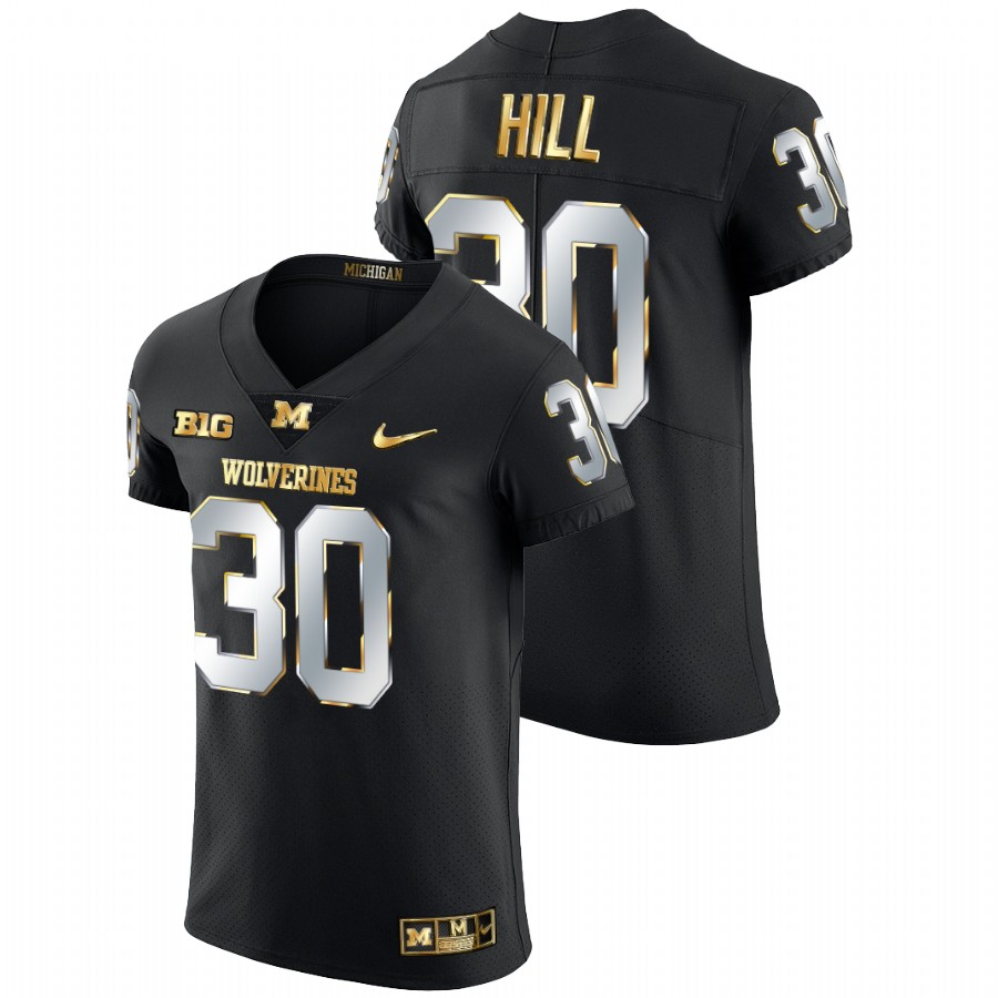2021-22 Michigan Wolverines Daxton Hill Golden Edition Black Jersey Elite Football