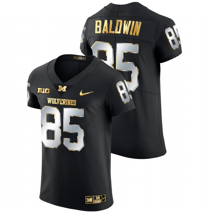 2021-22 Michigan Wolverines Daylen Baldwin Golden Edition Black Jersey Elite Football
