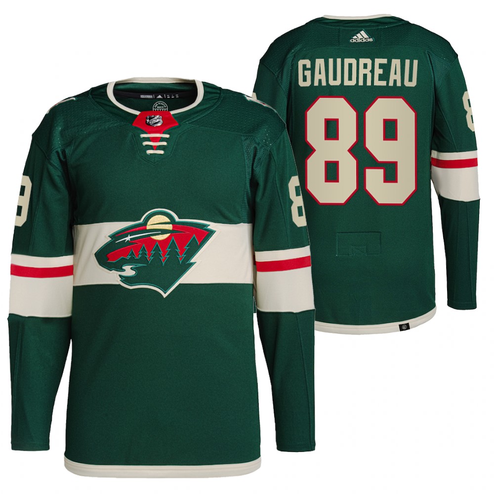 2021-22 Minnesota Wild Frederick Gaudreau Green Primegreen Authentic Pro Home Jersey