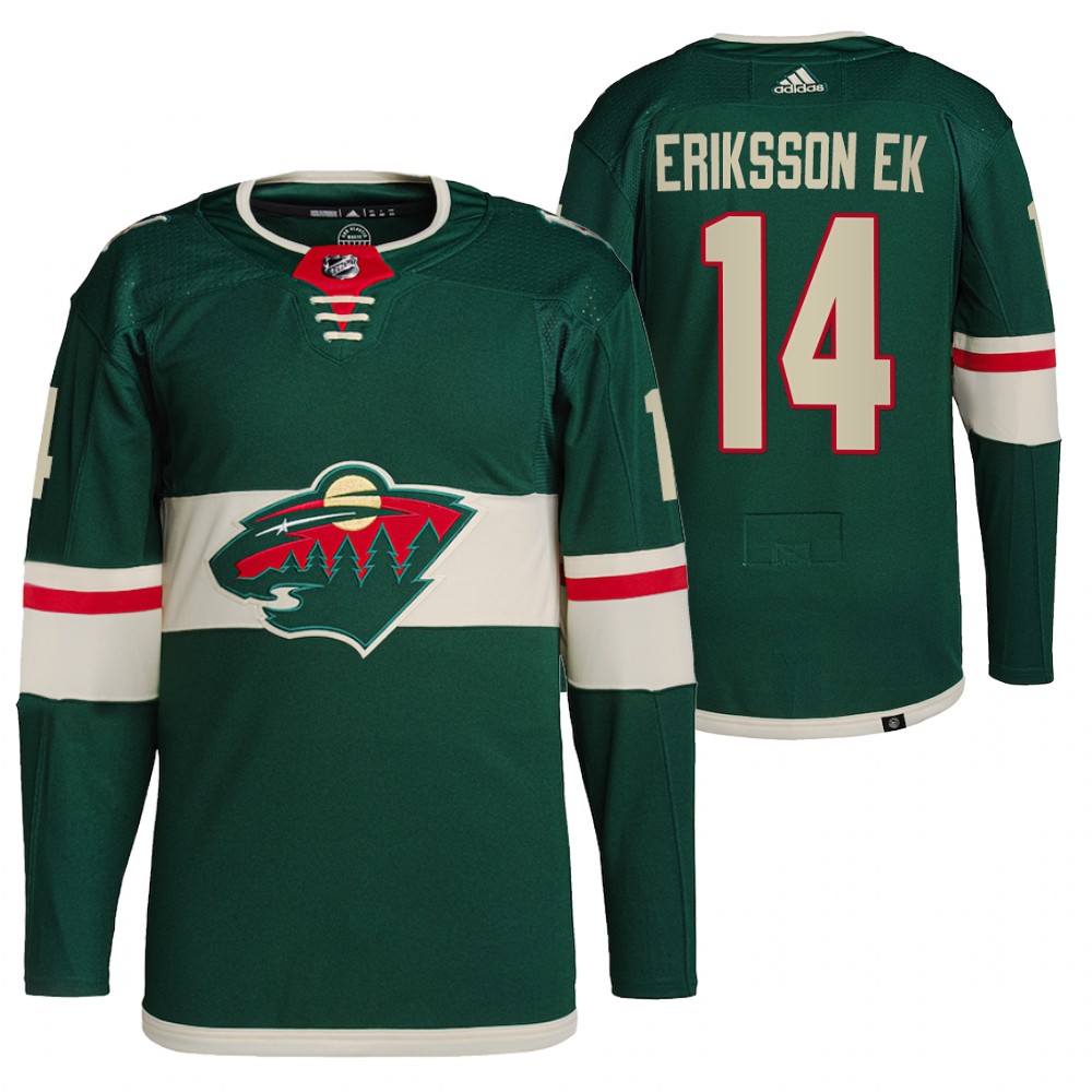 2021-22 Minnesota Wild Joel Eriksson Ek Green Primegreen Authentic Pro Home Jersey
