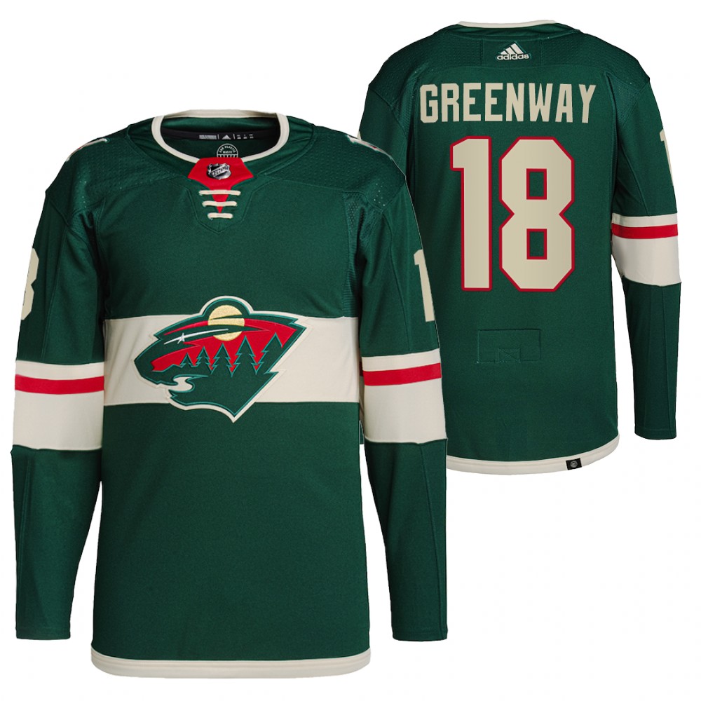 2021-22 Minnesota Wild Jordan Greenway Green Primegreen Authentic Pro Home Jersey