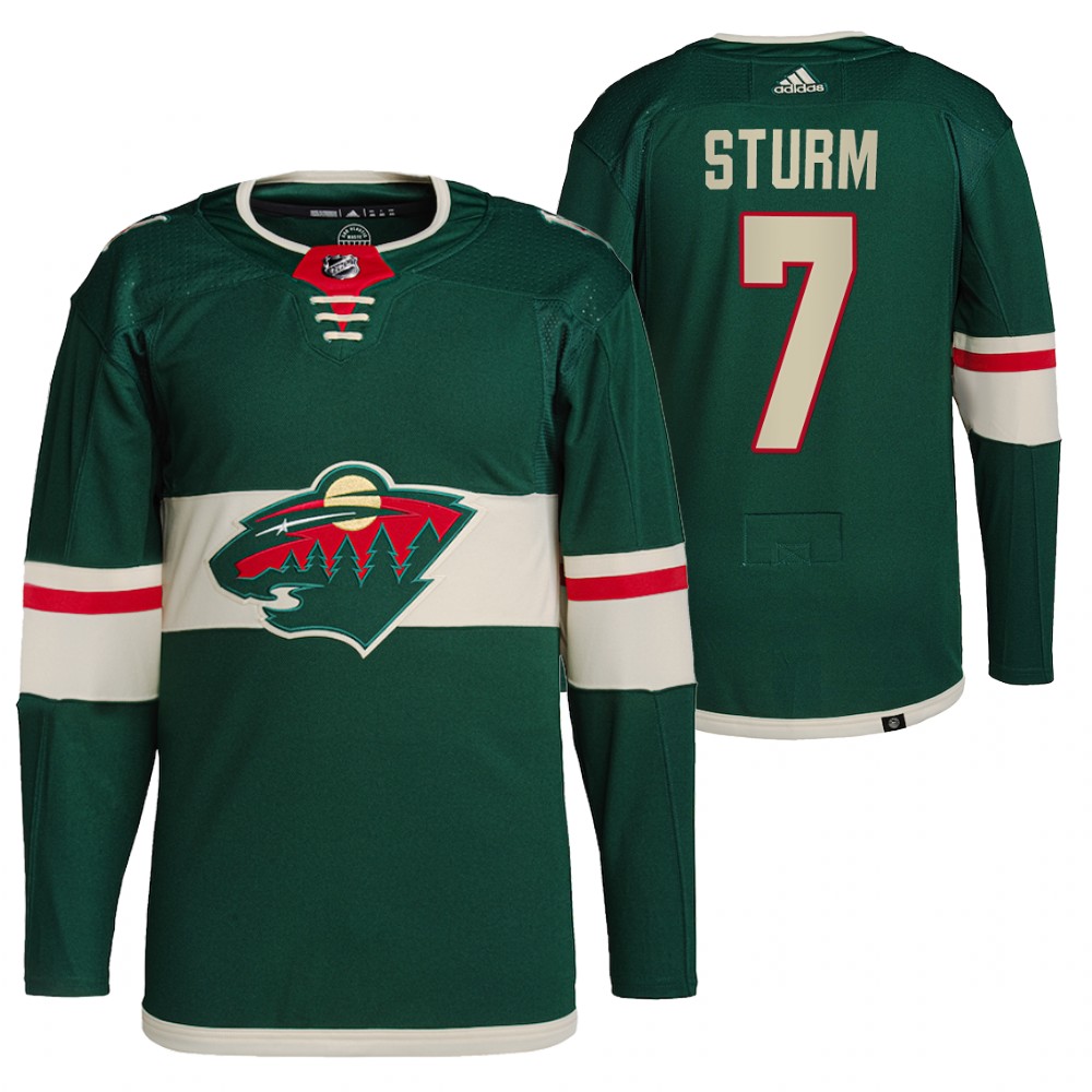 2021-22 Minnesota Wild Nico Sturm Green Primegreen Authentic Pro Home Jersey
