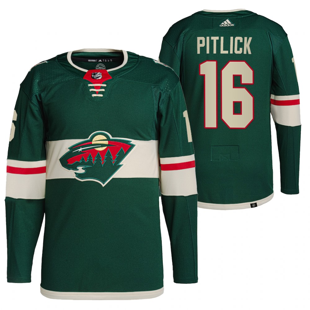 2021-22 Minnesota Wild Rem Pitlick Green Primegreen Authentic Pro Home Jersey
