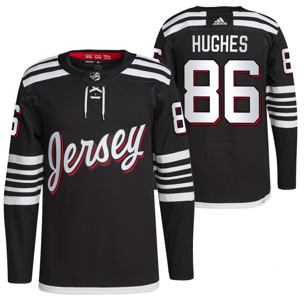2021-22 New Jersey Devils Jack Hughes Black Alternate Primegreen Authentic Pro Jersey