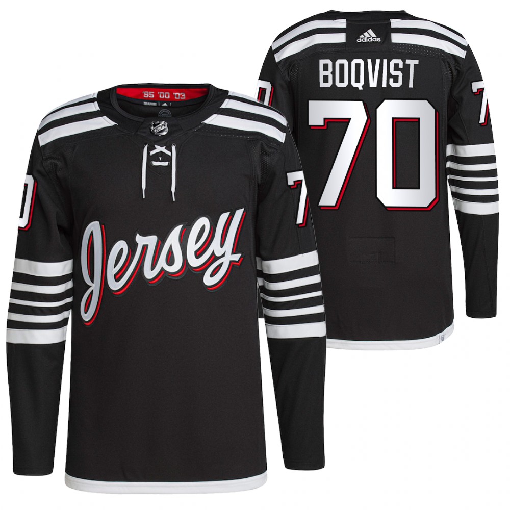 2021-22 New Jersey Devils Jesper Boqvist Black Alternate Primegreen Authentic Pro Jersey