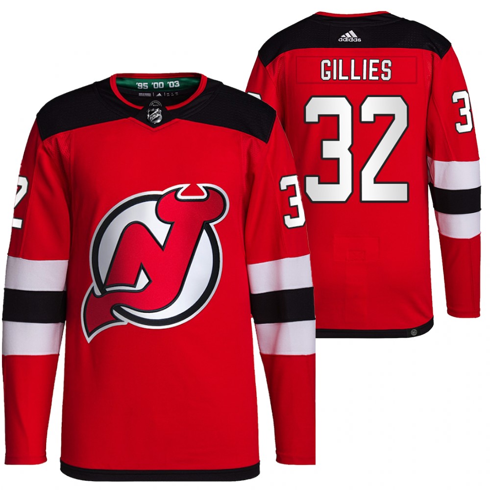 2021-22 New Jersey Devils Jon Gillies Red Home Authentic Primegreen Jersey
