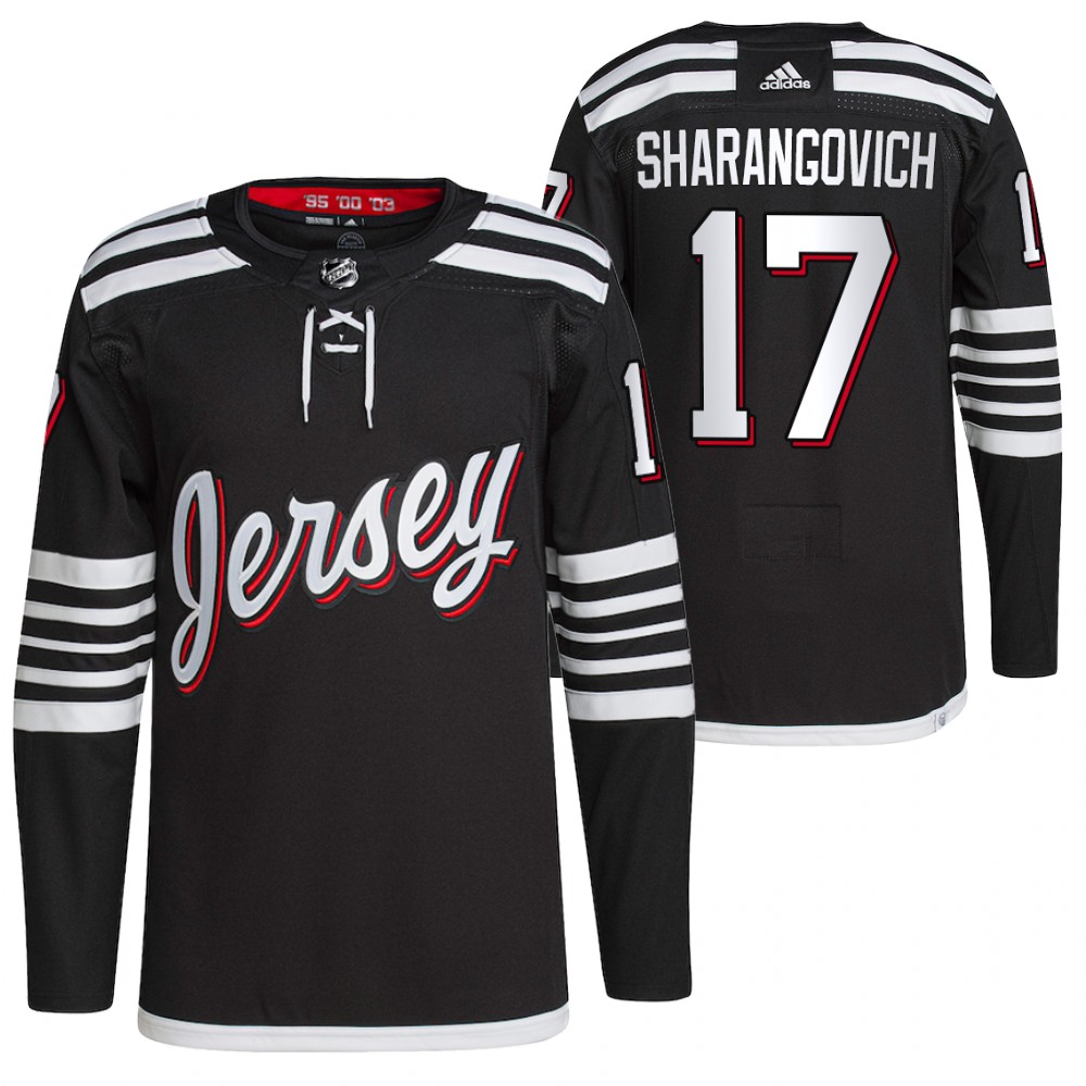 2021-22 New Jersey Devils Yegor Sharangovich Black Alternate Primegreen Authentic Pro Jersey