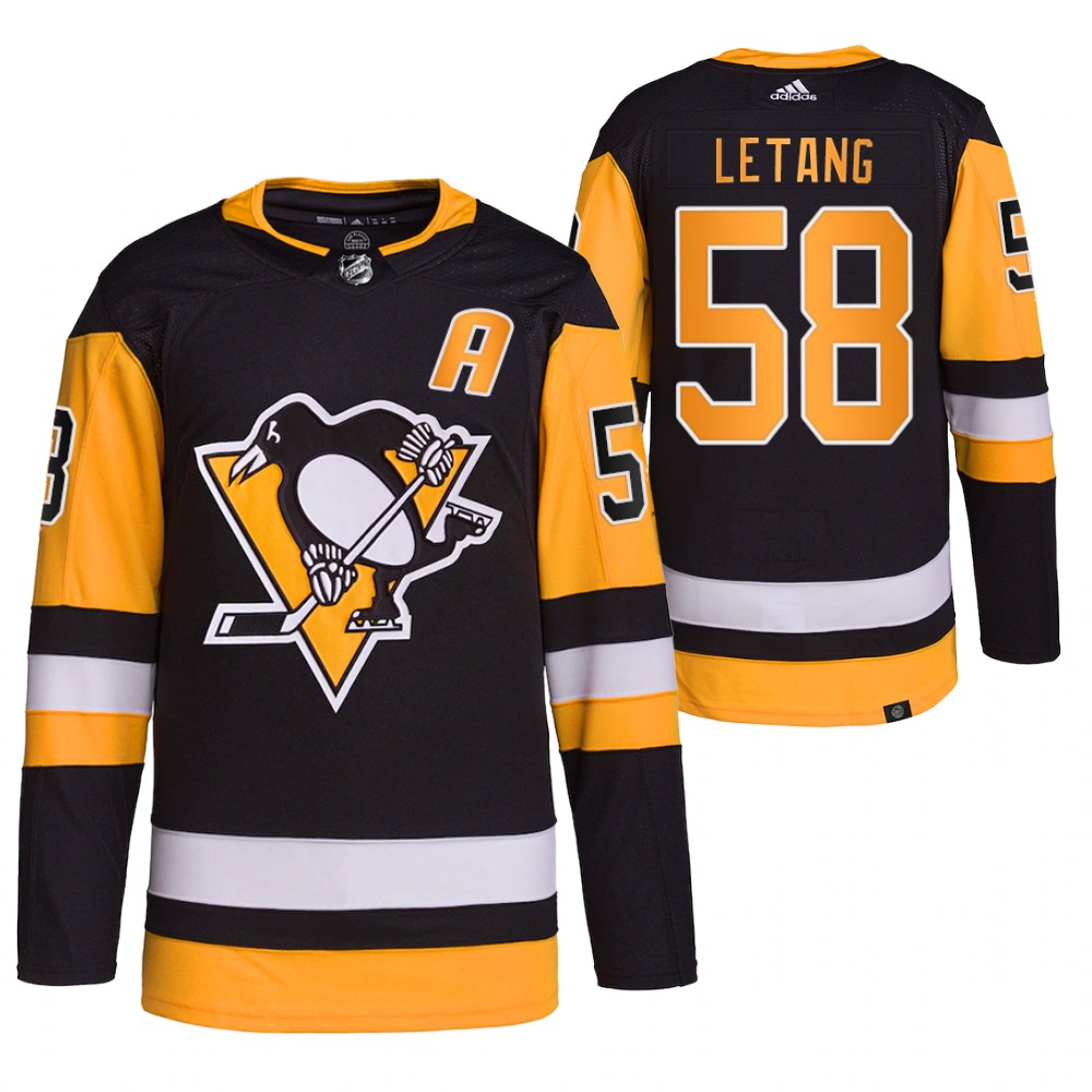 2021-22 Opening Night Pittsburgh Penguins Kris Letang Black Authentic Primegreen Jersey
