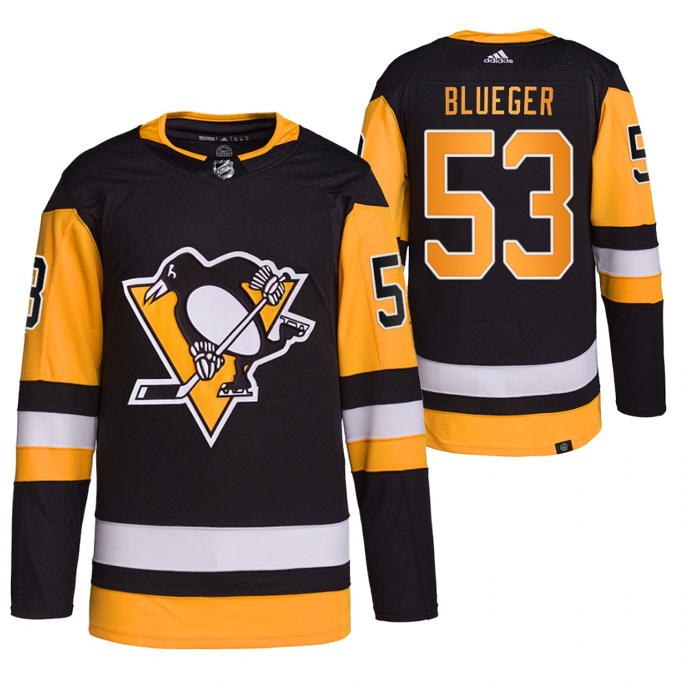 2021-22 Opening Night Pittsburgh Penguins Teddy Blueger Black Authentic Primegreen Jersey