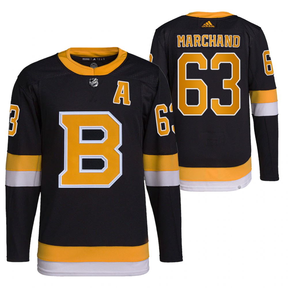 2021-22 Primegreen Authentic Boston Bruins Brad Marchand Black Home Jersey