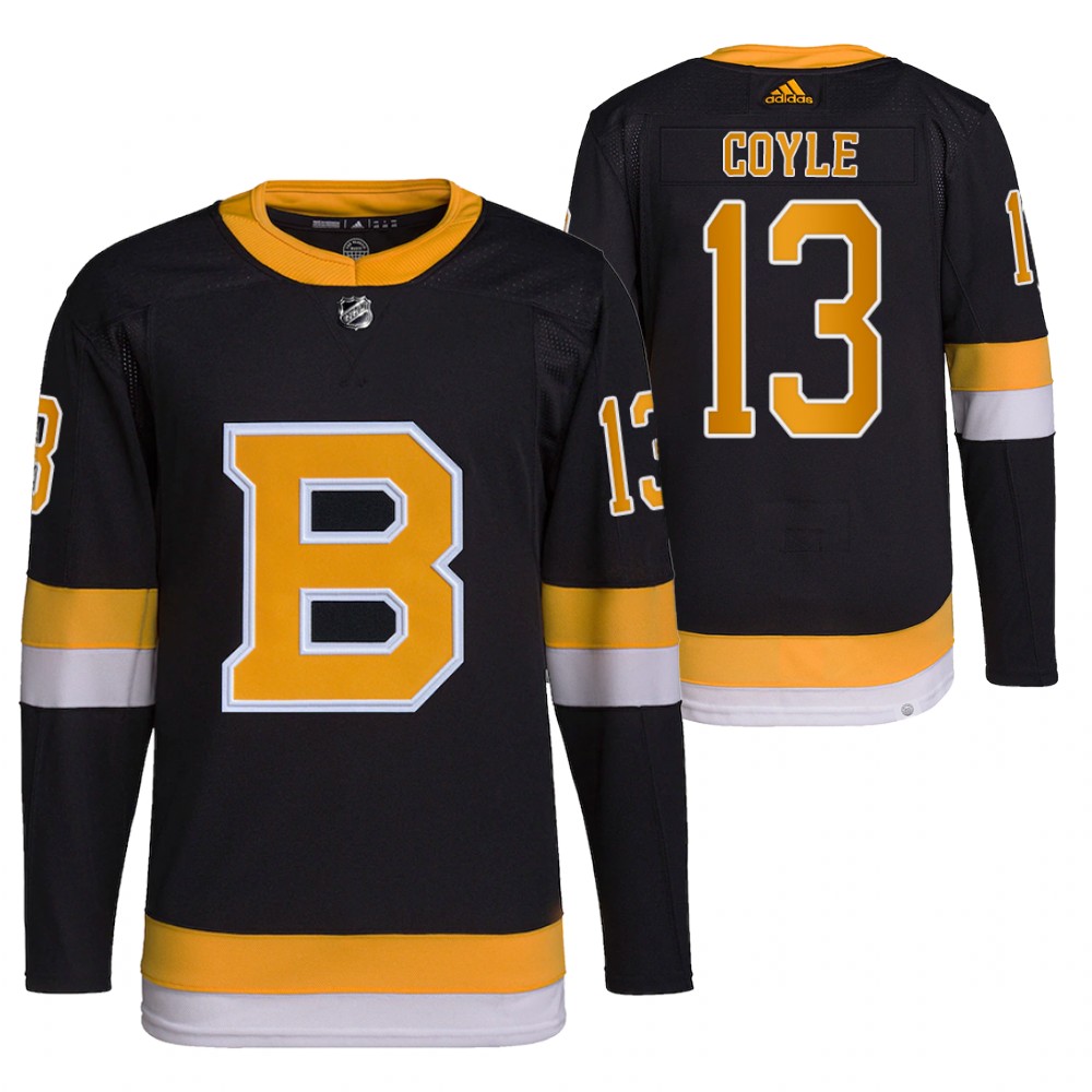 2021-22 Primegreen Authentic Boston Bruins Charlie Coyle Black Home Jersey