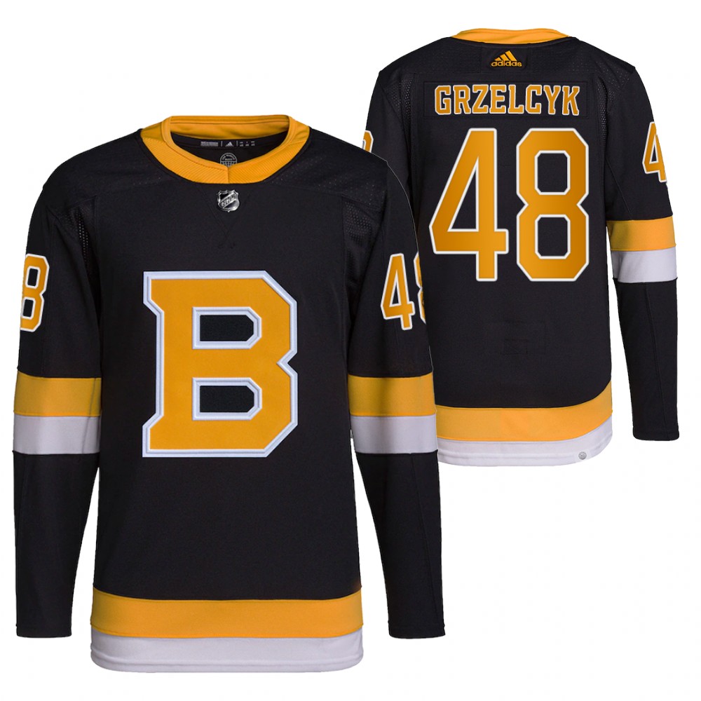 2021-22 Primegreen Authentic Boston Bruins Matt Grzelcyk Black Home Jersey