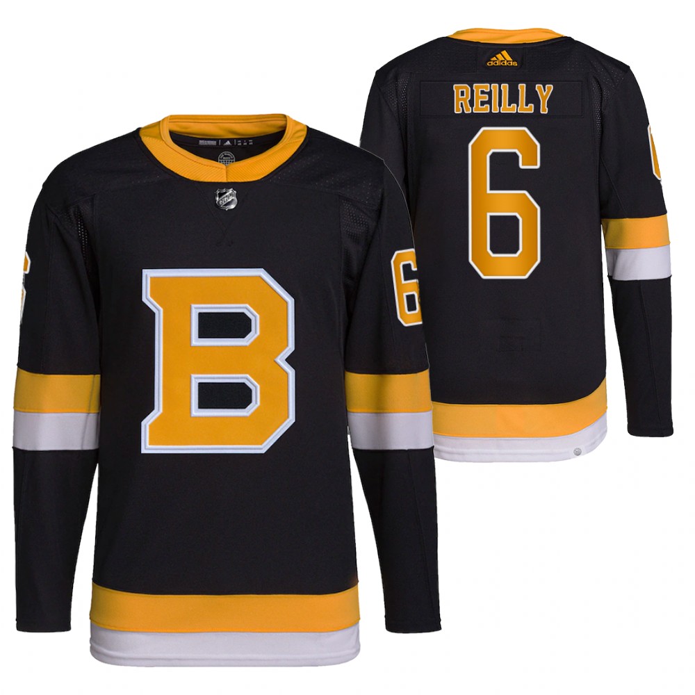 2021-22 Primegreen Authentic Boston Bruins Mike Reilly Black Home Jersey Stitched