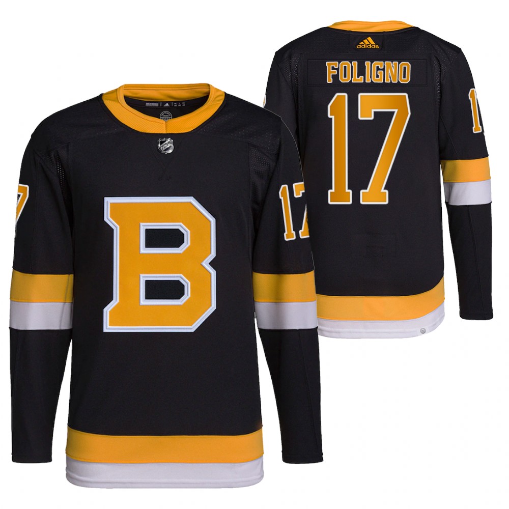 2021-22 Primegreen Authentic Boston Bruins Nick Foligno Black Home Jersey