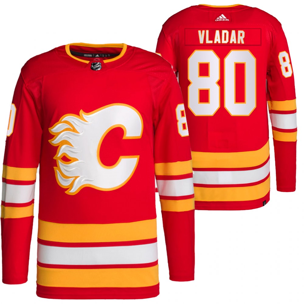 2021-22 Primegreen Authentic Calgary Flames Dan Vladar Red Home Jersey