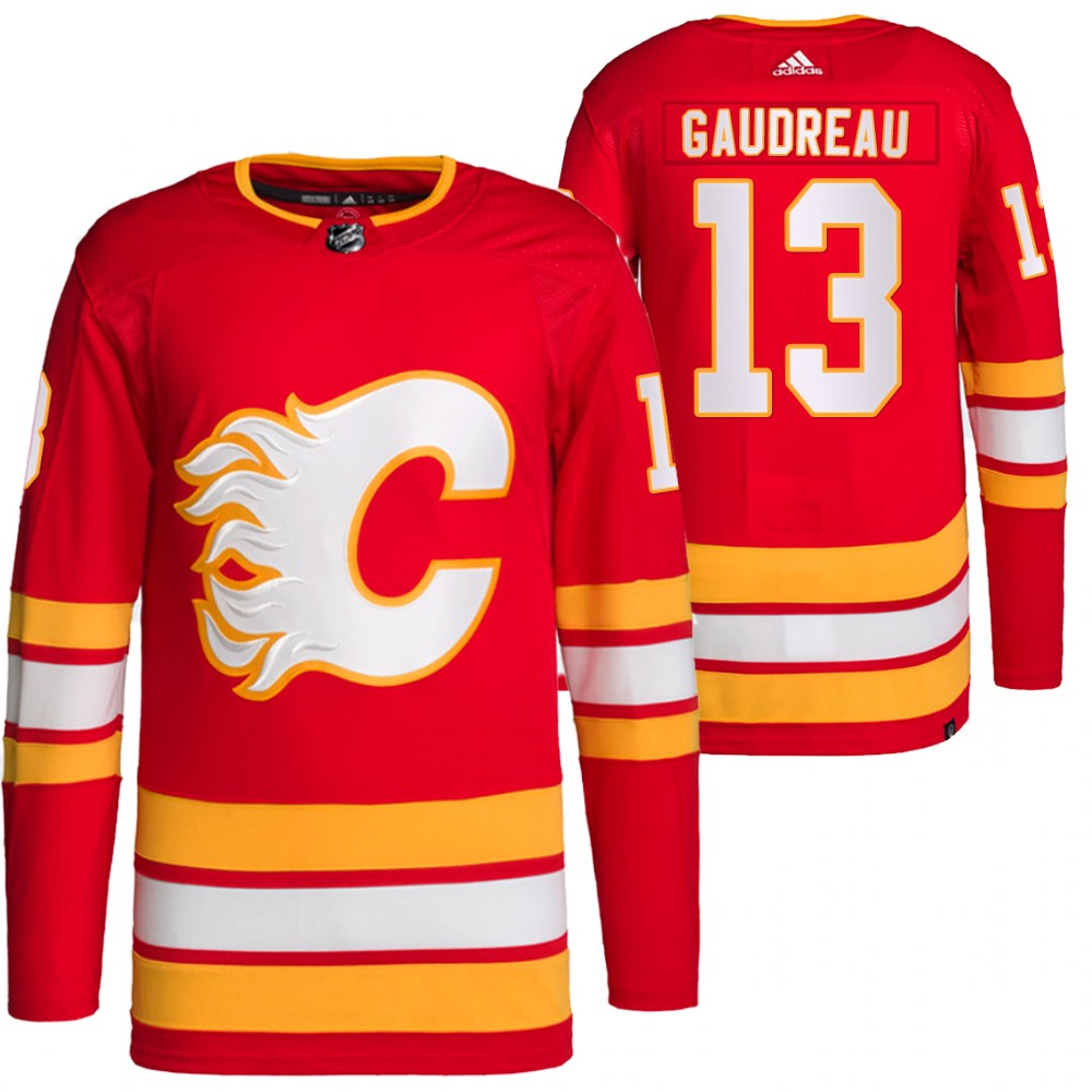 2021-22 Primegreen Authentic Calgary Flames Johnny Gaudreau Red Home Jersey