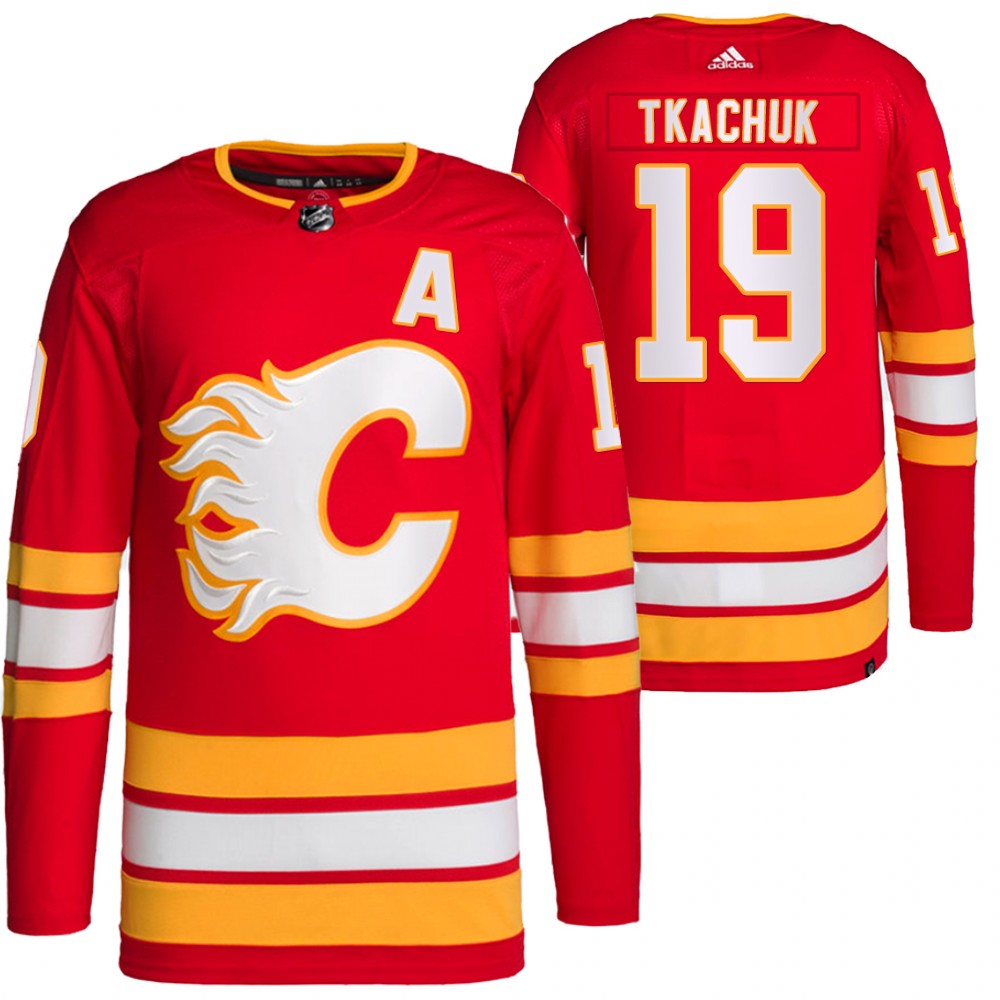 2021-22 Primegreen Authentic Calgary Flames Matthew Tkachuk Red Home Jersey