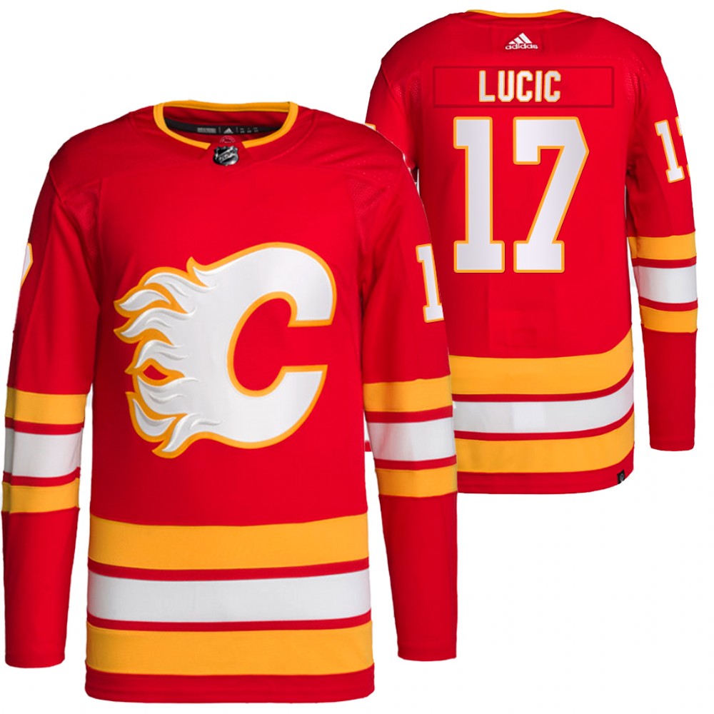 2021-22 Primegreen Authentic Calgary Flames Milan Lucic Red Home Jersey