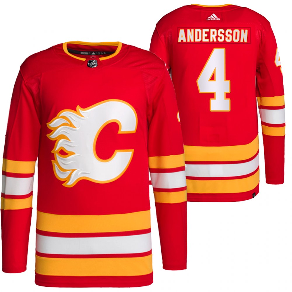 2021-22 Primegreen Authentic Calgary Flames Rasmus Andersson Red Home Jersey