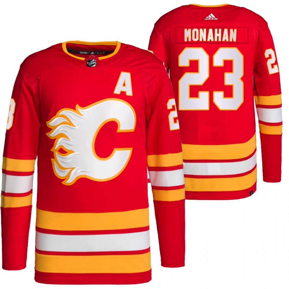 2021-22 Primegreen Authentic Calgary Flames Sean Monahan Red Home Jersey