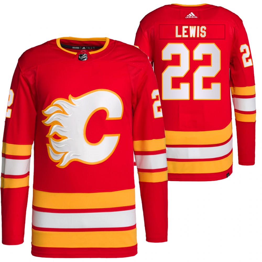 2021-22 Primegreen Authentic Calgary Flames Trevor Lewis Red Home Jersey