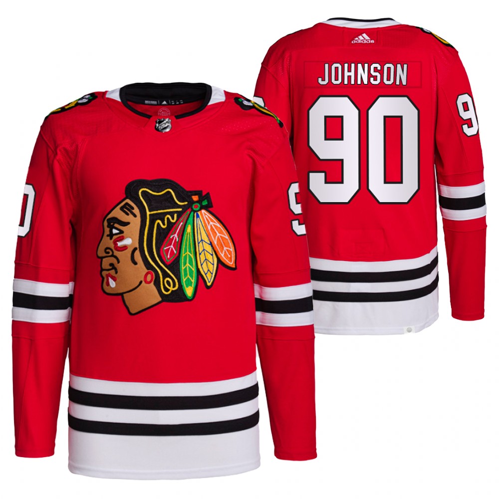 2021-22 Primegreen Authentic Chicago Blackhawks Tyler Johnson Red Home Jersey