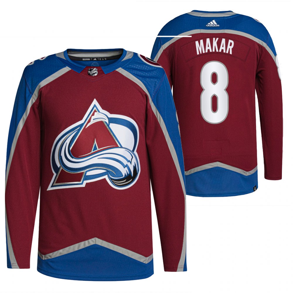 2021-22 Primegreen Authentic Colorado Avalanche Cale Makar Burgundy Home Jersey