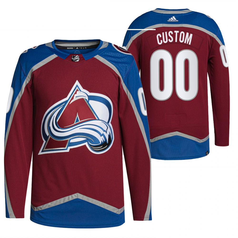 2021-22 Primegreen Authentic Colorado Avalanche Custom Burgundy Home Jersey