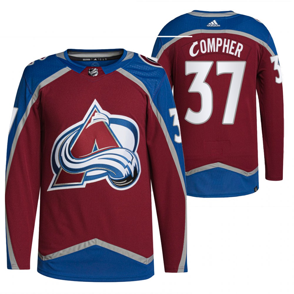 2021-22 Primegreen Authentic Colorado Avalanche J.T. Compher Burgundy Home Jersey